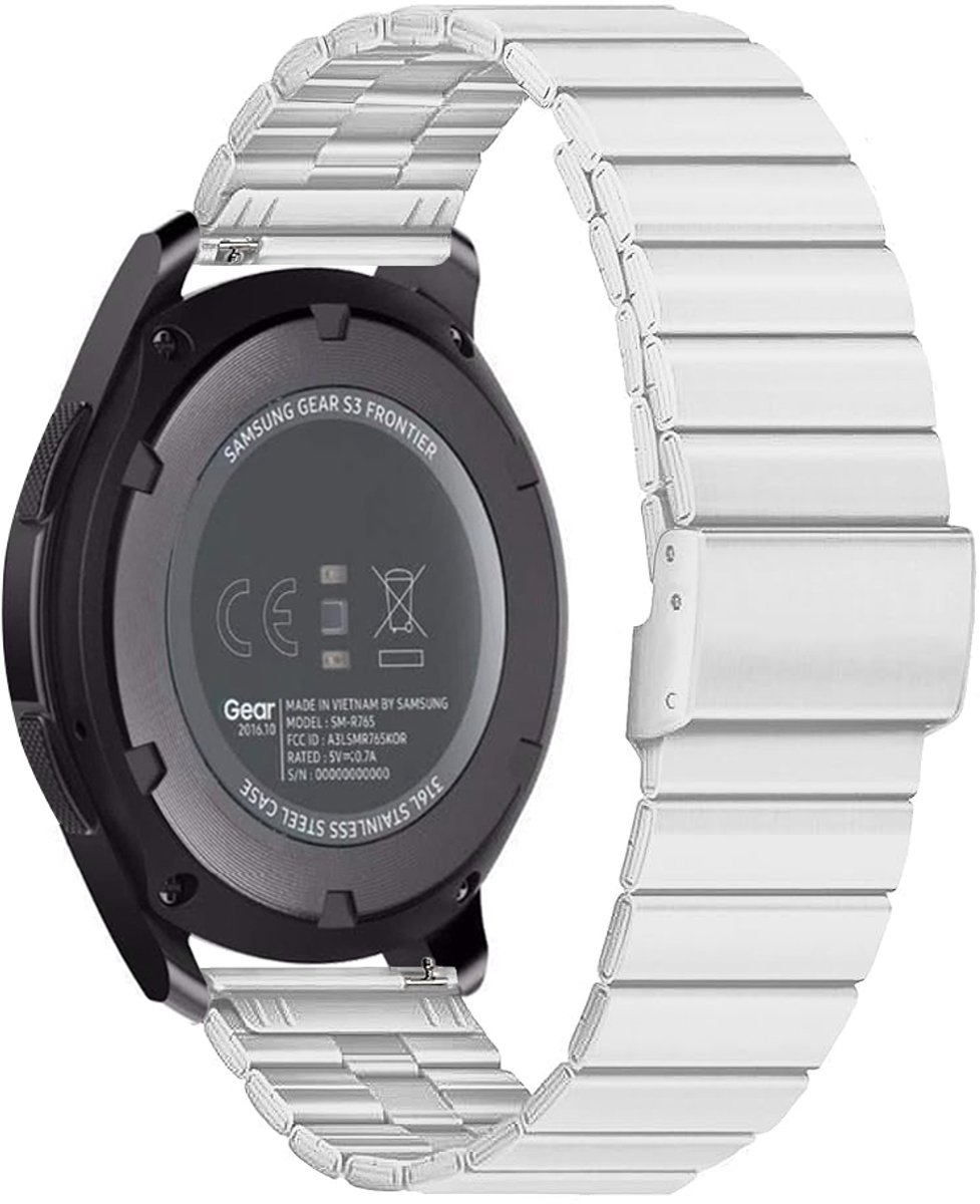 Stravo Luxe Roestvrijstalen Horlogebandje voor Samsung Galaxy Watch 7 (40 & 44mm), Galaxy Watch 6 (Classic), Galaxy Watch 5, Watch 4 (Classic) & FE - Geschikt voor alle 20mm Horloges - Zilver - 20mm - Sarmt Watch Bandje