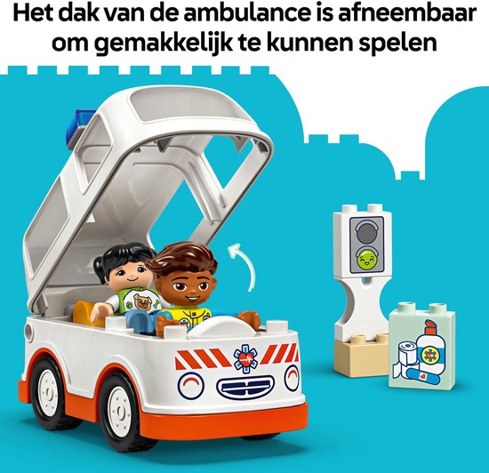 LEGO DUPLO Ambulance avec chauffeur pour faire semblant de jouer - 10447