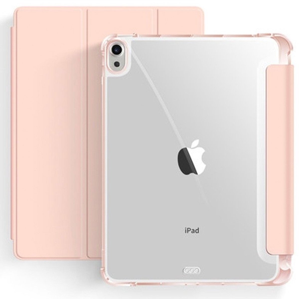 Mobiq Tablet Hoes A16 - geschikt voor iPad 11 (2025) Hoesje - 11 inch Clear Back Trifold Bookcase Hoesje