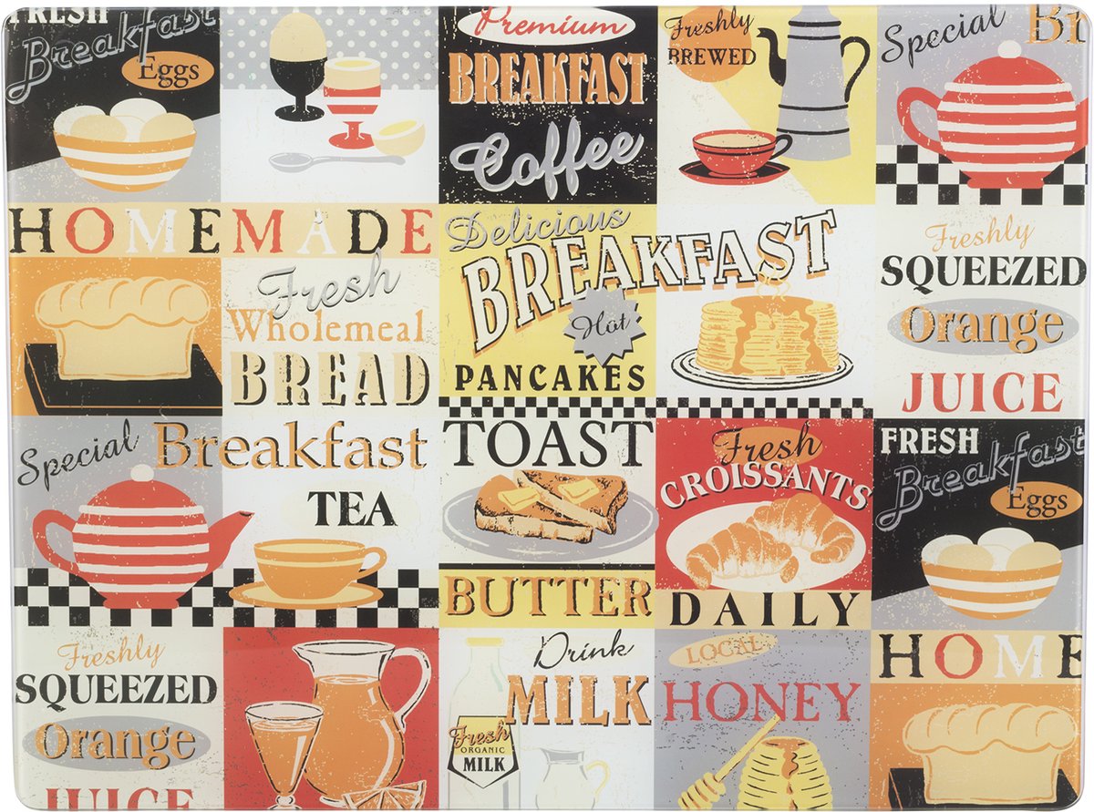Everyday Home Retro Ontbijt Werkblad Beschermer