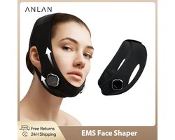 Anti Rimpel- Lifting ANLAN 3 EMS Gezichtsliftmasker Verminder Dubbele Kin Elektrische Wangliftriem 5 Intensiteitsniveaus Gezicht Afslank Massage 360 °Wikkeling & Dubbelzijdige Oor Lussen Goede Veilige Pasvorm Elke Gezichtsvorm 3 Puls Rood Blauw Paars