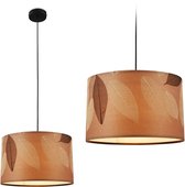 BRILONER Mata - Hanglamp - eetkamer lamp - boho stijl - bladeren decoratie - E27 fitting - Ø35 x 128 cm - naturel - bruin