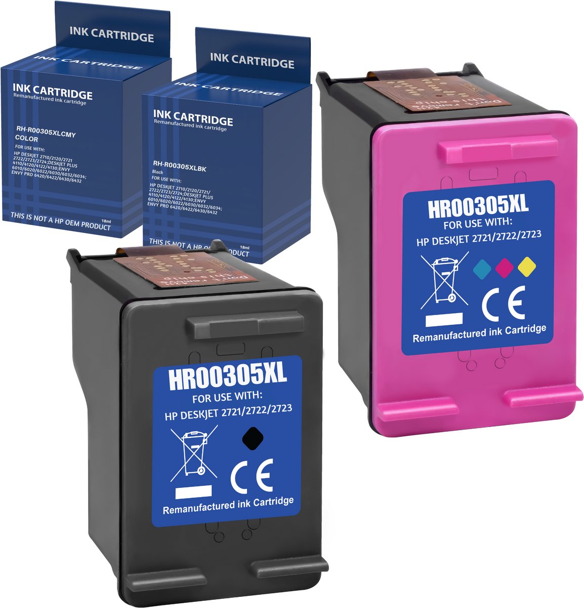 Inktcartridge geschikt voor HP 305XL zwarte kleur compatibel HP DeskJet 2700 2710 2720 2755 2800 2821 4200 4230 DeskJet Plus 4100 4120 4130 4140 Envy 6010 6020 6030 6400 Envy Pro 6400 6420 6455
