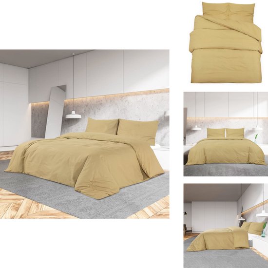 vidaXL Winter Dekbed Antraciet en Taupe 220 x 140 cm Microfiber