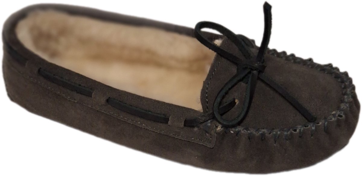 MINNETONKA-MOCASSIN-GREY-SUEDE-GEVOERD-38
