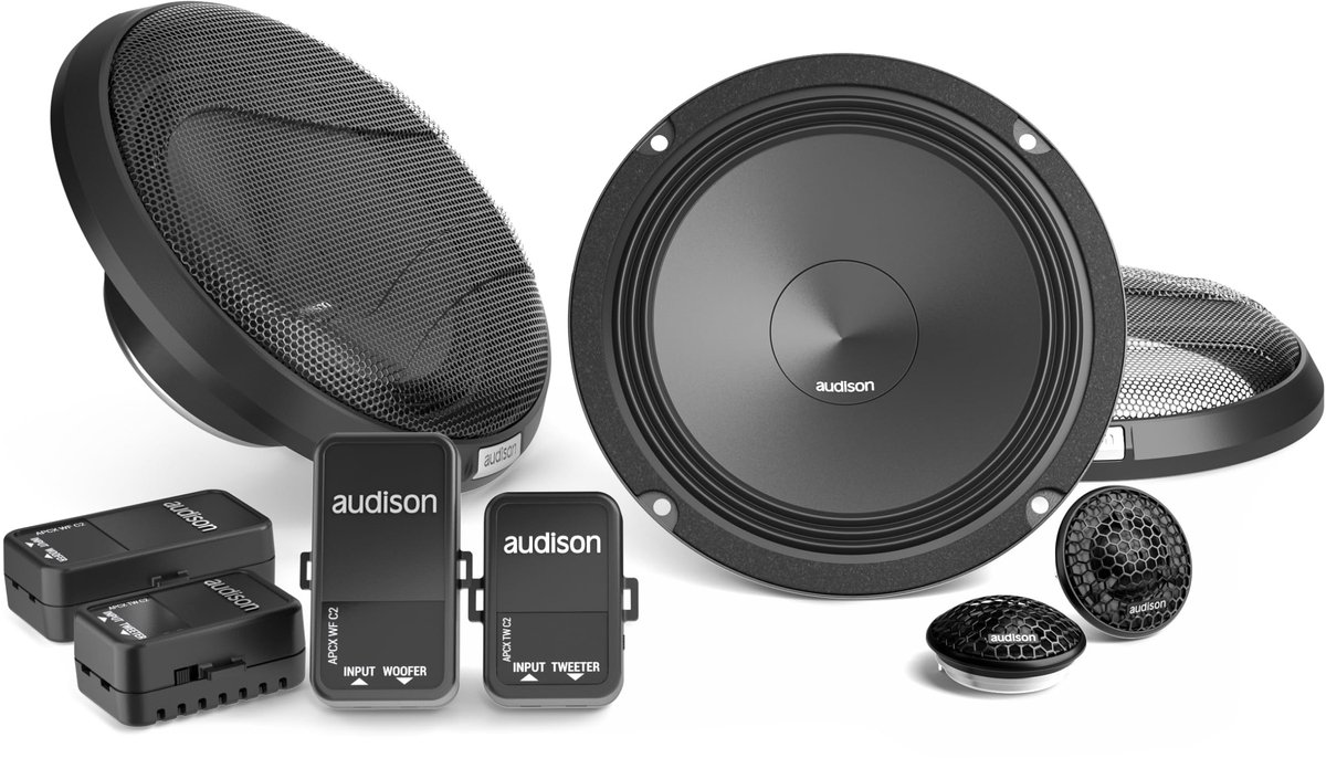 Audison APK 165 twee-weg auto-geluidssysteem 2 ohm 165 mm 300 W (2 woofers + 2 tweeters + 2 xover)
