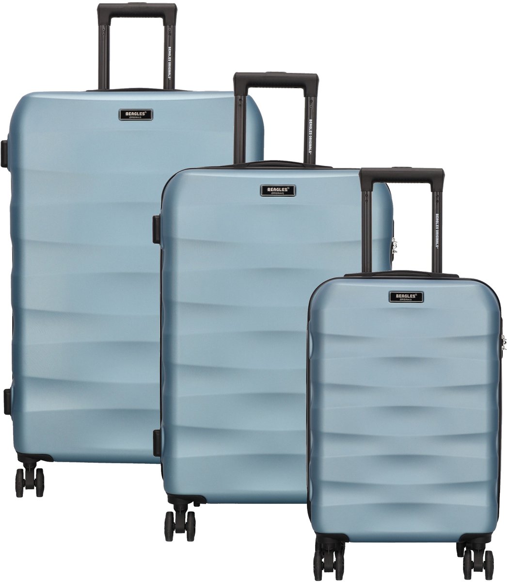 Beagles Travel Koffer 20-24-28 Inch - Kofferset - Koffers - Travel - Reizen - Set - Ijs Blauw