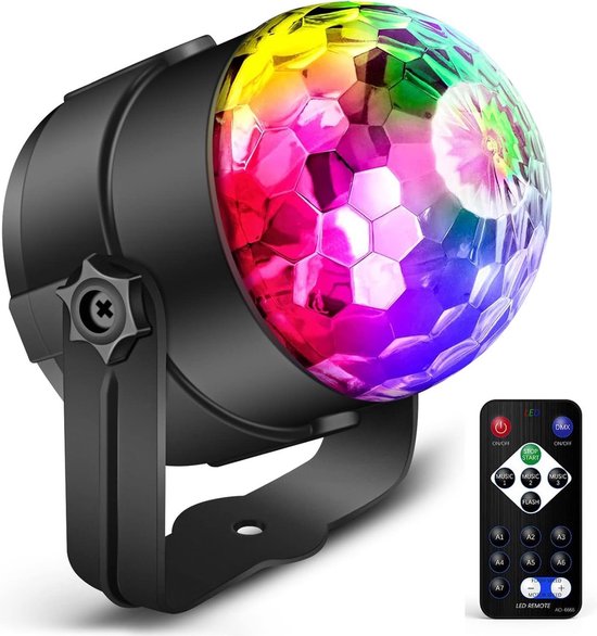 Discolamp - Discobal Met Muziek Sensor - Discolamp Met Afstandsbediening - Feestverlichting - Feestlamp