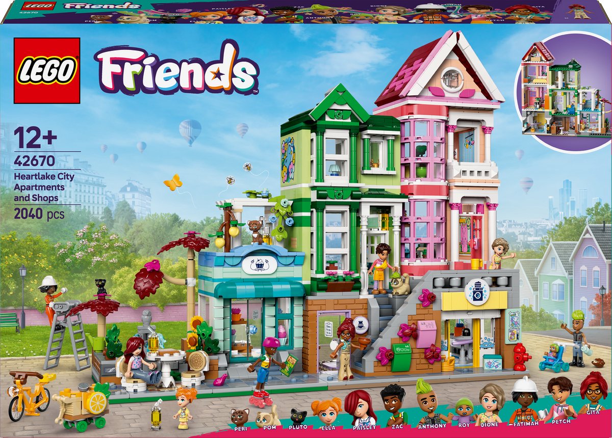 LEGO 42670 Friends Heartlake City appartementen en winkels