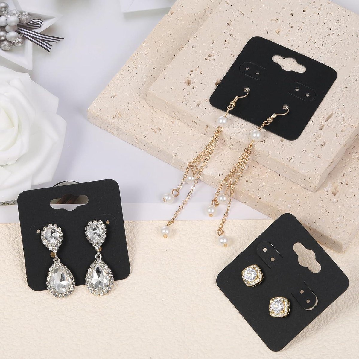 Lot De 100 Cartes De Présentation Rondes En Carton Pour Boucles D