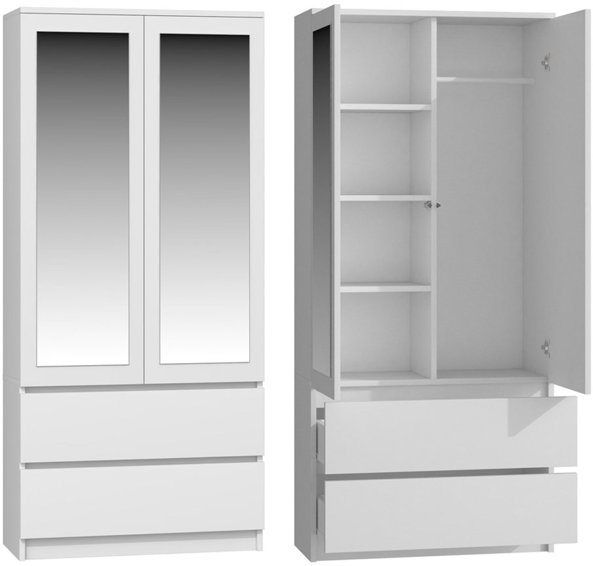 Garderobekast Malwa SS-90L WIT