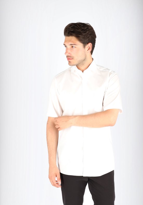 Casa Moda Chemise unie blanche à manches courtes Kent Modern Fit - 44