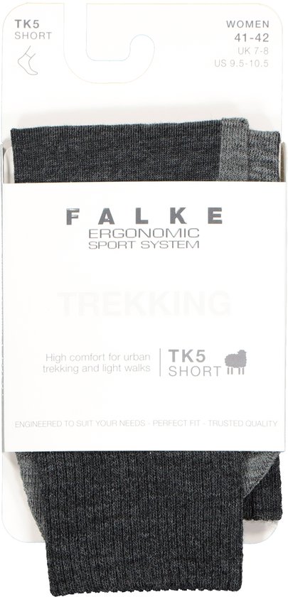 Chaussettes de randonnée FALKE TK5 courtes pour femmes - Asphalt Melange - Taille 39/40