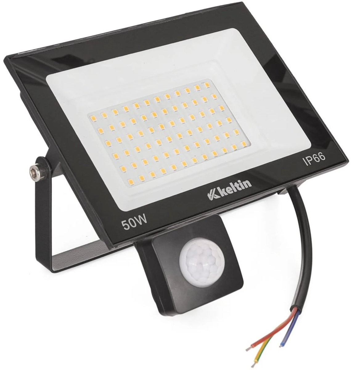 Keltin LED schijnwerper - 50W - bewegingssensor - koel wit 6500K - IP66 Zwart