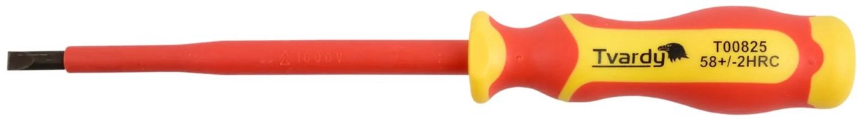 Tvardy Isolerende schroevendraaier - plat - ergonomisch - 5,5x125 mm - VDE-gecertificeerd
