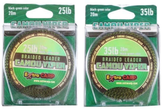 EXC Camou Viper - 25lb - 20m - Groen/Zwart - Karper Onderlijnmateriaal - Onderlijn Karpervissen - Hooklink Leader - Rigmateriaal van EXC — afbeelding 2