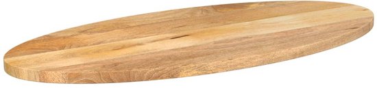 Tafelblad ovaal 120x60x3,8 cm massief ruw mangohout | Design Decor Outlet