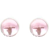 Behave® Oorbellen oorknoppen roze 1 cm