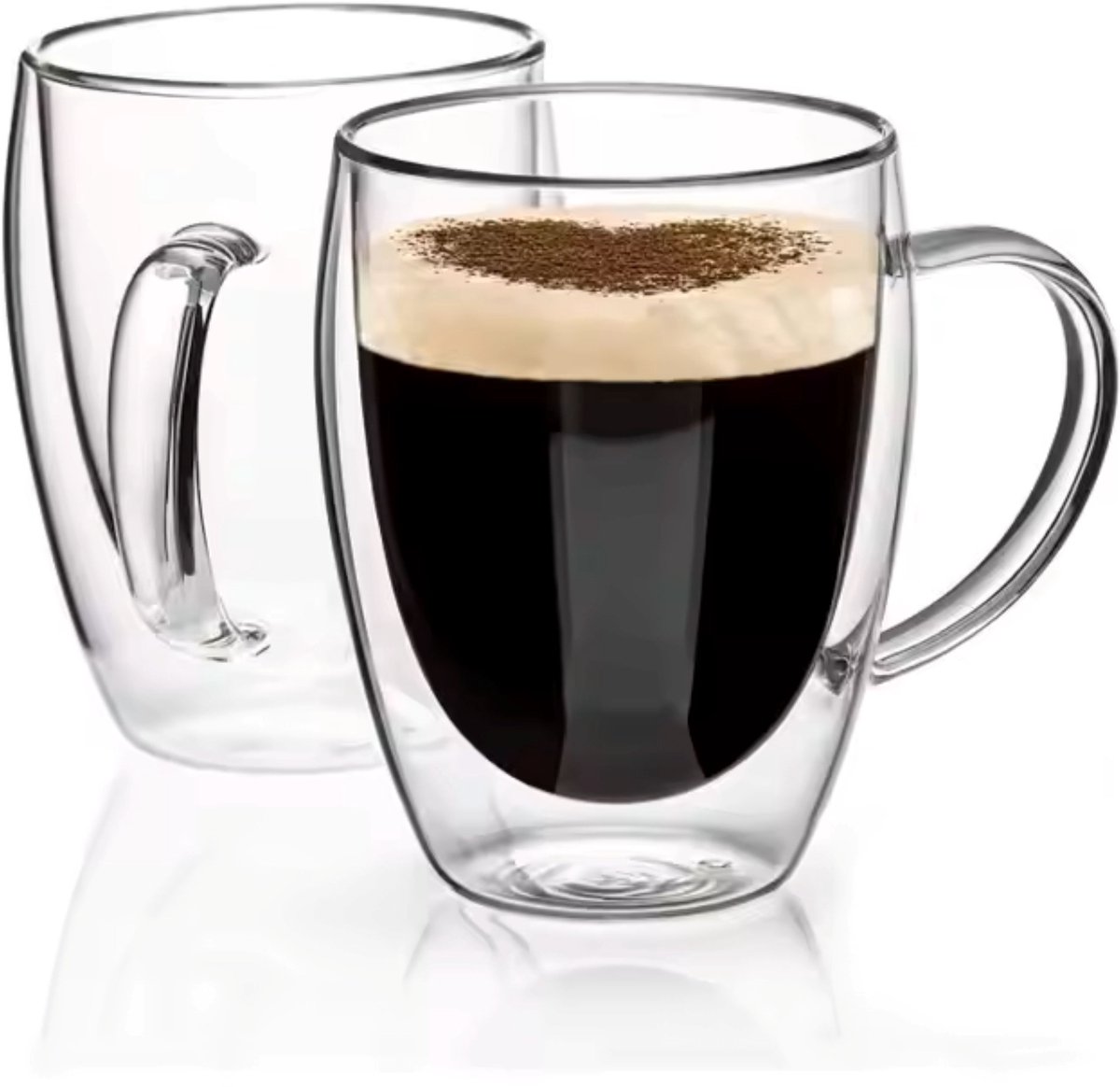 Megalin - dubbelwandige glazen met oor set van 6 - 350 ml