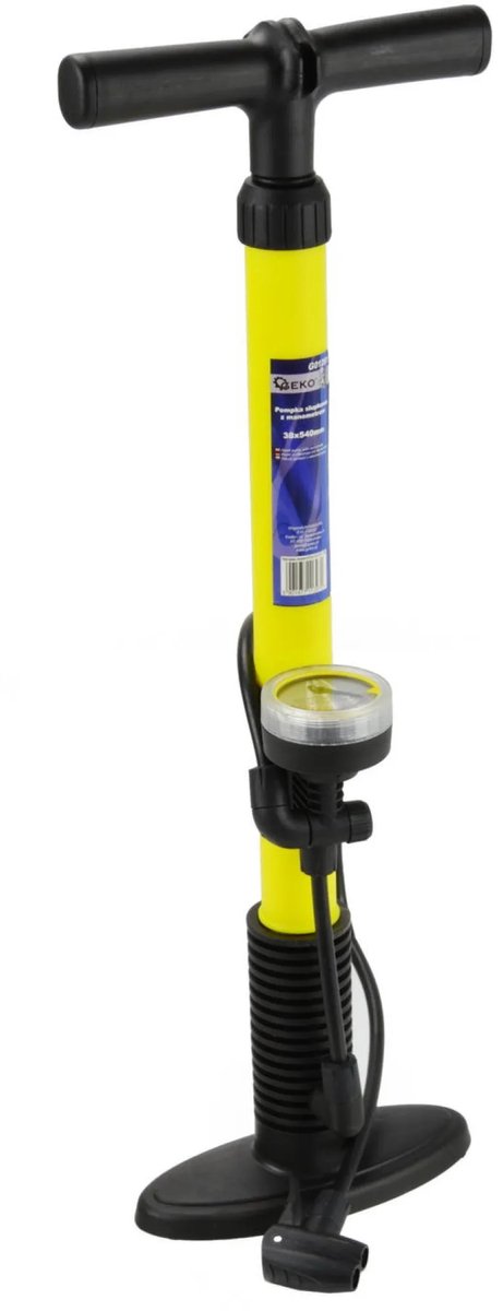 GEKO Handpomp met manometer - Duale kop - 500 mm - Zwart