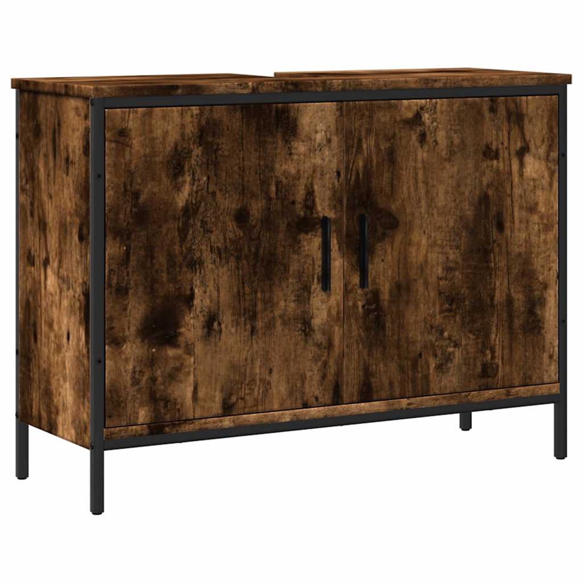 Wastafelkast 60x30x60 cm bewerkt hout zwart eikenkleurig kopen