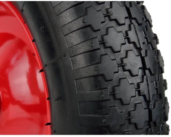 GEKO Rubberwiel - 100 kg draagkracht - Rode velg - Voor kruiwagens en karren — afbeelding 2