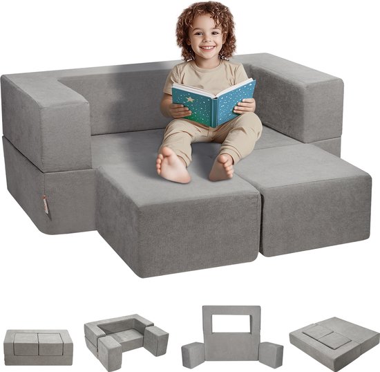 VEVOR 100x100x20cm Combinatie Kinderbank, Speelbank, Bouwstenenset, Kan De Creativiteit Van Kinderen Stimuleren, Lichtgrijs Universum