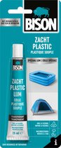 Bison Zacht Plastic tube 25 ml, inclusief reparatiefolie, waterbestendig, transparant, elastisfch, temperatuurbestendig van -15°C tot +70°C, voor o.a. luchtbedden