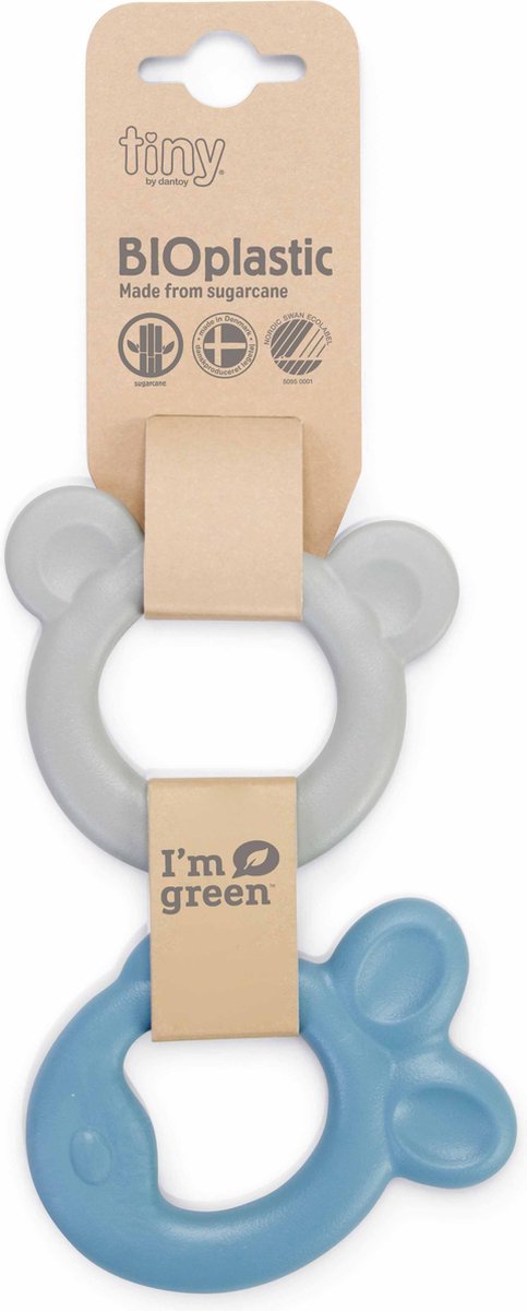 Bio-Plastic Baby Bijtring Grijs Blauw