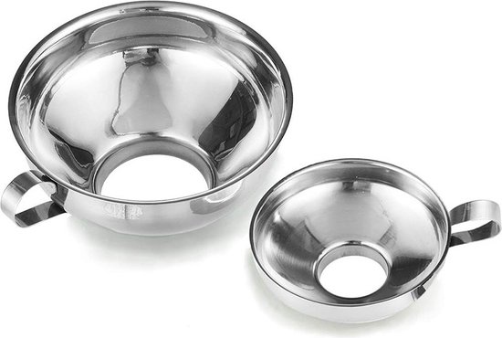 2stuks - vultrechter roestvrijstalen - Trechter RVS - Keuken Trechters ...