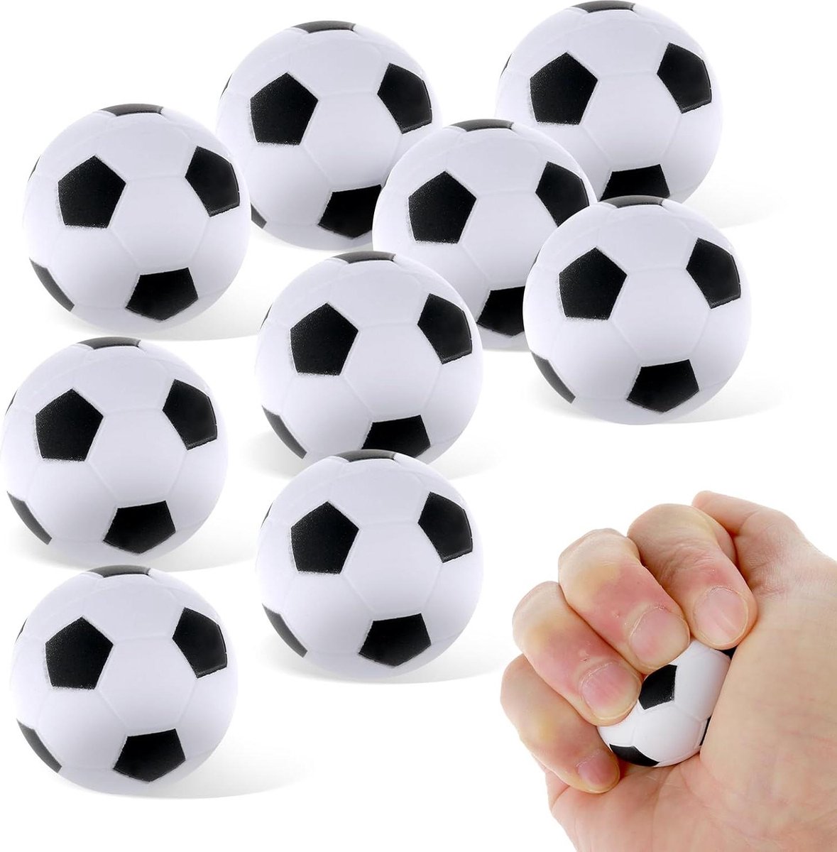 Mini stressballen voetbal 4 cm - decompressiesportbal - schuimbal - antistressbal - kinderen en volwassenen - voetbalcadeau - jongens