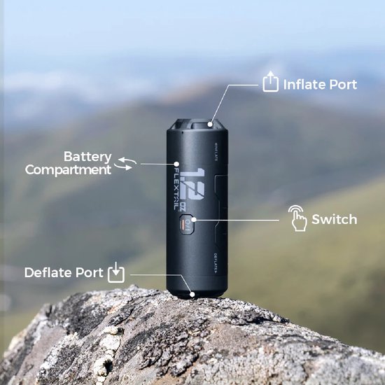 Flextail Zero Pump mini luchtpomp - Inclusief oplaadbare USB-C batterij - Luchtbed pomp - Opblaaspomp - Diverse Opzetstukken + EXTRA BATTERIJ van Flextail — afbeelding 4