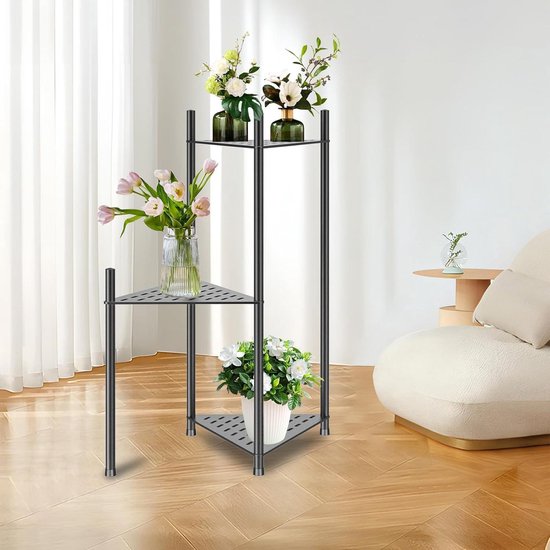 WOOOD Plantenstandaard Enid Walnoot, 80cm hoog - 374005-W