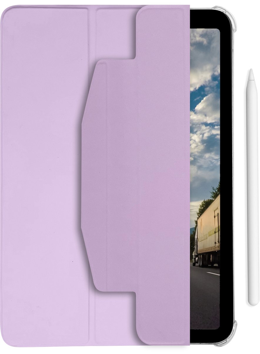 Macally BSTANDM7-PU beschermhoes met standaard-functie voor iPad mini (A17 Pro /7e generatie/2024, 6e generatie/2021) - Compatibel met Apple Pencil - Paars