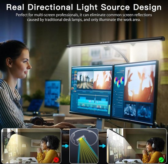 Lumière Bureaulamp Zwart | 1-lichts | Verstelbare LED Bureaulamp | Draadloos Opladen