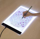 Led Lichtbak voor Tekenen - 3 lichtsterktes - Lightpad A5 dimbaar - Tekentafel - Lichtbak voor diamond painting – Lichtbord Lichttafel speelgoed - Lightpad diamond painting – LED tekenbord kinderen en volwassenen met licht - Meisjes Speelgoed 6 jaar