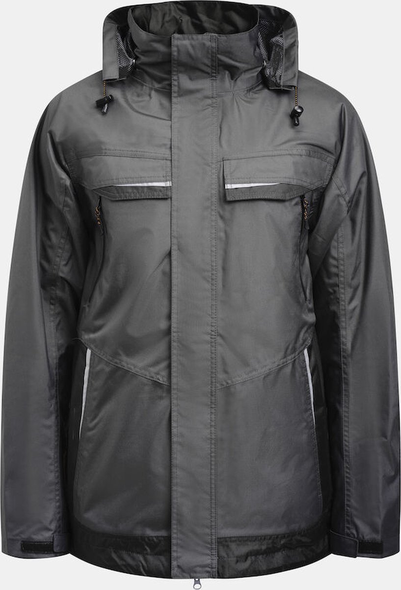 Jobman 1284 Shell Jacket 65128436 Donkergrijs Zwart