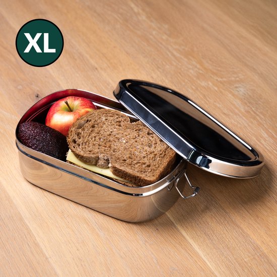 RVS Lunchbox voor volwassenen XL - Grote RVS Broodtrommel Volwassenen - RVS Lunchbox groot- BPA vrij - XL Broodtrommel