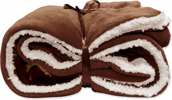 Unique Living Plaid Lars - Polyester - Bruin - 150 x 0 x 200 cm (BxHxD)
