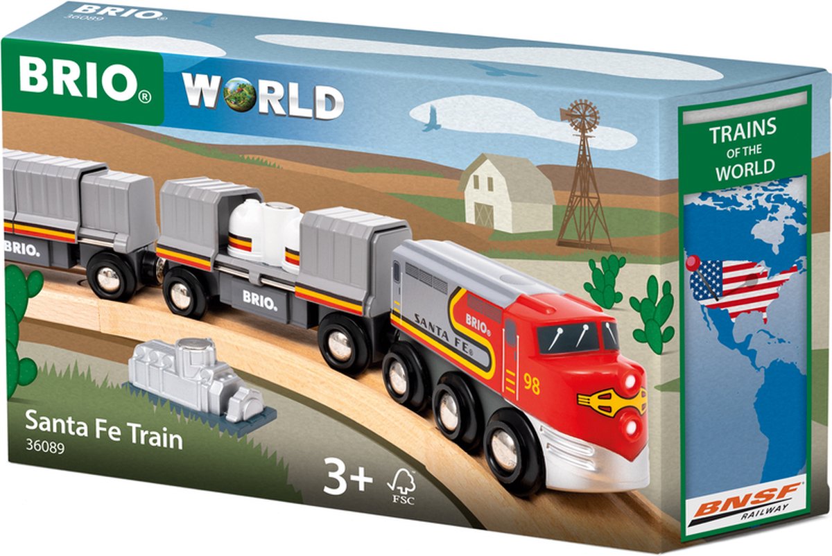 BRIO - Santa Fe Trein - Treinen van de Wereld - Houten Speelgoed — afbeelding 8