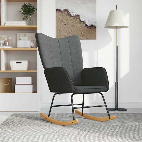 vidaXL Chaise à bascule Tissu Gris foncé