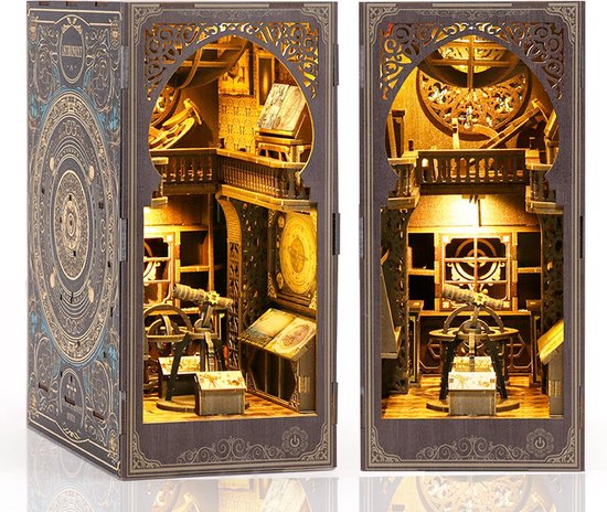 DIY Book Nook Kit met LED & stofkap - Premium Miniatuur bouwpakket - De garderobe van... | bol