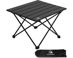 Travelhawk Campingtafel Inklapbaar - Inklapbare Tafel - Kampeertafel - Vouwtafel - Campingtafel Opvouwbaar - Camping Tafel - campingtafel Lichtgewicht - Picknicktafel Kinderen - Zwart - 40x35x30cm - Small