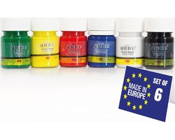 Artdeco Textielverf Set – 6 Kleuren x 25ml – Hoogwaardige Acrylverf voor Stoffen – Wasbare textielverf, Scholen en DIY Projecten