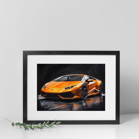 Poster Lamborghini Huracan - 20 x 30 cm - Poster Supercar - Poster A4 - Poster chambre d'enfant | Affiche sur Papier photo 260gr - Poster Voiture - Décoration murale - Affiche Lamborghini - Décoration murale Lamborghini