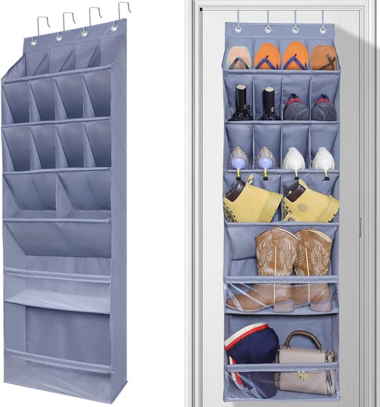 Sleeping Lamb Lange 2-laags schoenorganizer voor kast stapelbare brede schoenenrek18-paar lage schoenenplank opslag voor slaapkamervloer, (zwart