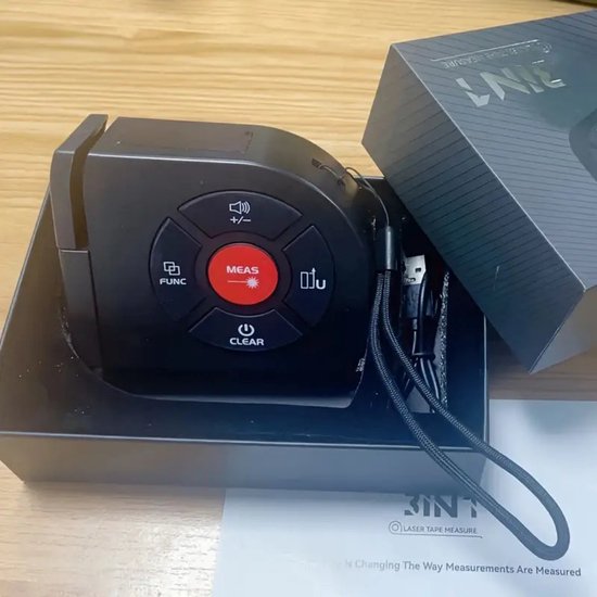 Uadme Laser Meetlint met Kruislijnlaser, 40m Laserafstandsmeters en 5m Bandmaat, ±2 mm, Digitale Rolmaat met LCD-display, Ft/m/in, Pythagoras/Afstand/Vlak/VOLUME Meting