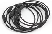 Staaldraad sleutelringen 2 stuks – schroefsluiting keychain – sterke metalen sleutelhanger – flexibele kabel sleutelring – voor sleutels, labels en bagage - zwart