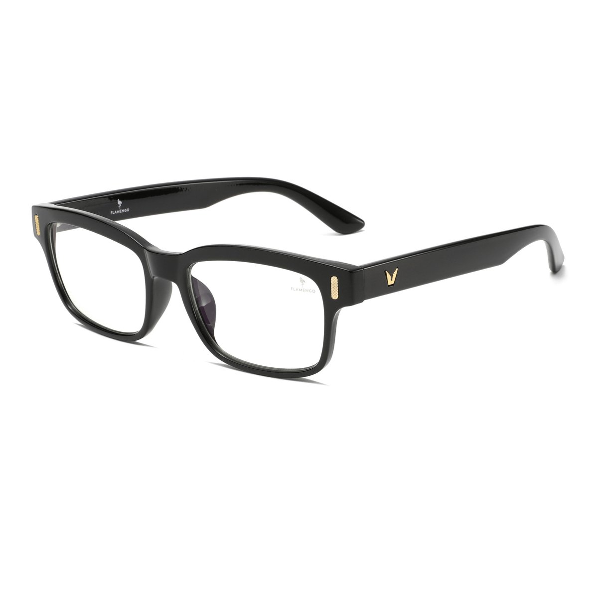 FLAMENGO Blauw Licht Filter Bril - ZWART - Anti Blue Light Glasses - Anti Blauw Licht Bril zonder sterkte - Avondbril - Slaapbril - Beeldschermbril - Computerbril - Dames Heren - BLAUWLICHTFILTER bril Incl. Brillenzakje