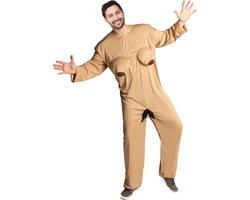 Partychimp Naakte Vrouw Kostuum Adam Zoekt Eva Vrijgezellenfeest Man voor bij Carnavalskleding Heren - Polyester - Multicolor - 1-Delig Jumpsuit - One Size
